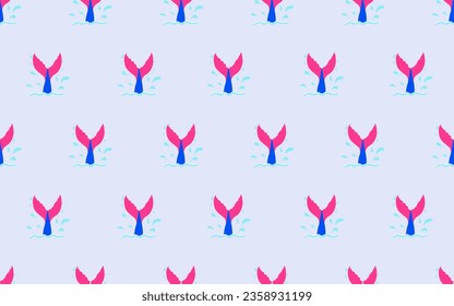 Whale, pink whale, tail, fish, ocean, cute, light blue background. sstkBackgrounds