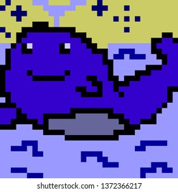 whale pixels art