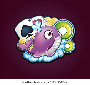 A whale with poker in casino