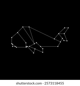 Whale Polygonal Lines, can use for Logo, Pictogram, Animal Figure, Website, Apps, or Graphic Design Element. Vector Illustration