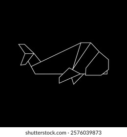 Whale Polygonal Lines, can use for Logo, Pictogram, Animal Figure, Website, Apps, or Graphic Design Element. Vector Illustration