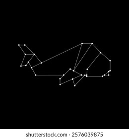 Whale Polygonal Lines, can use for Logo, Pictogram, Animal Figure, Website, Apps, or Graphic Design Element. Vector Illustration