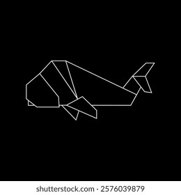 Whale Polygonal Lines, can use for Logo, Pictogram, Animal Figure, Website, Apps, or Graphic Design Element. Vector Illustration