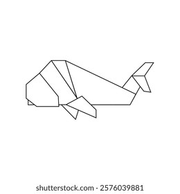 Whale Polygonal Lines, can use for Logo, Pictogram, Animal Figure, Website, Apps, or Graphic Design Element. Vector Illustration