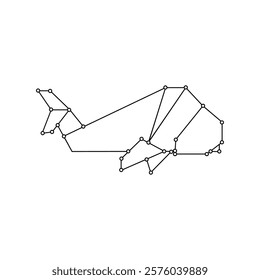 Whale Polygonal Lines, can use for Logo, Pictogram, Animal Figure, Website, Apps, or Graphic Design Element. Vector Illustration