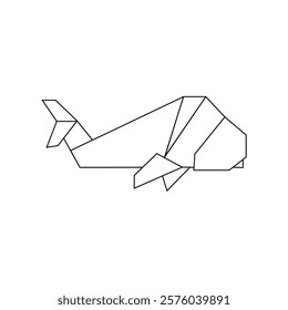 Whale Polygonal Lines, can use for Logo, Pictogram, Animal Figure, Website, Apps, or Graphic Design Element. Vector Illustration