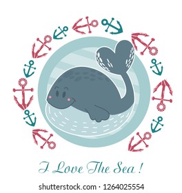 
whale print baby vector