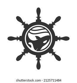 whale rudder Icon Illustration Brand Identity