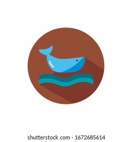 whale sea animal block style icon vector illustration design