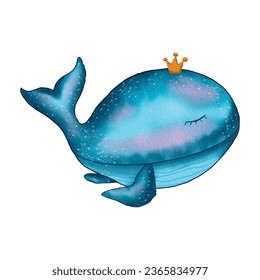 Whale as Sea Animal Floating Underwater Vector Illustration