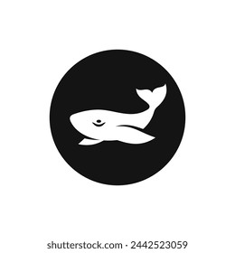 Whale sea animal vector icon