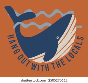 whale sea illustration hand drawn vector 