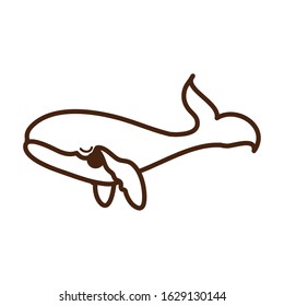 whale sea life animal isolated icon vector illustration design