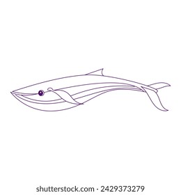 Whale Sea Mammal Outline Illustration