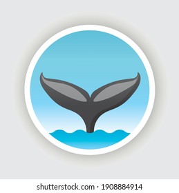 whale sea ocean icon logo 