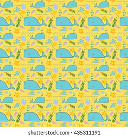 whale and sea pattern 