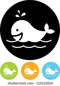Whale at sea - Vector icon isolated