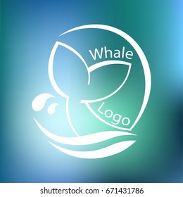 Whale and sea wave. Vector illustration