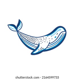 whale sealife sketch style icon
