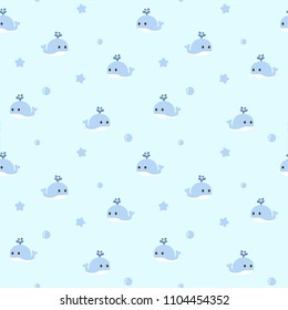 Whale Seamless Pattern Background
