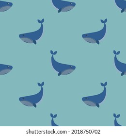 Whale seamless pattern background. vector.