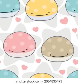 Whale Seamless Pattern, Cute Cartoon Background