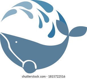 whale see nature vector icon water logo blue wave ocean