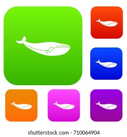 Whale set icon in different colors isolated vector illustration. Premium collection