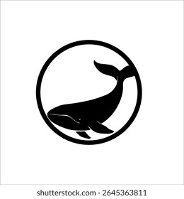 Whale shadow logo design for your brand and company identity