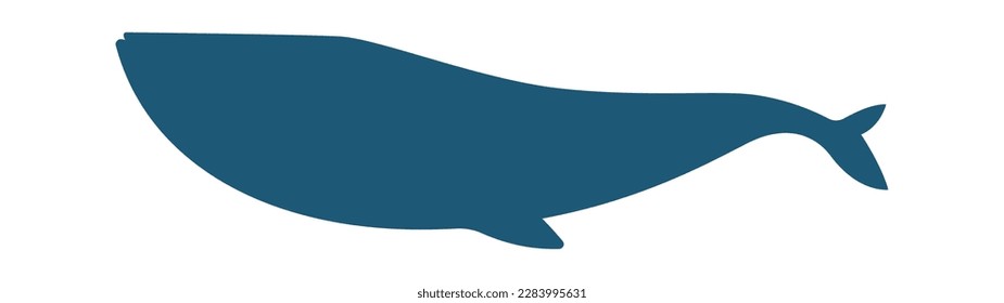 Whale shape flat icon Marine animal silhouette. Vector illustration