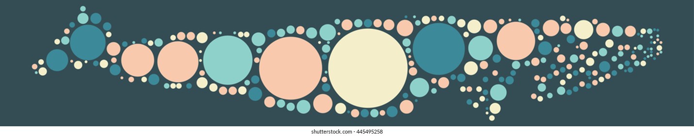 whale shape vector design by color point