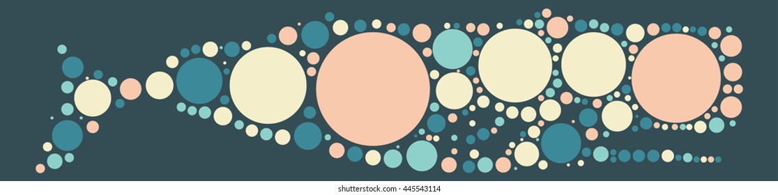 whale shape vector design by color point