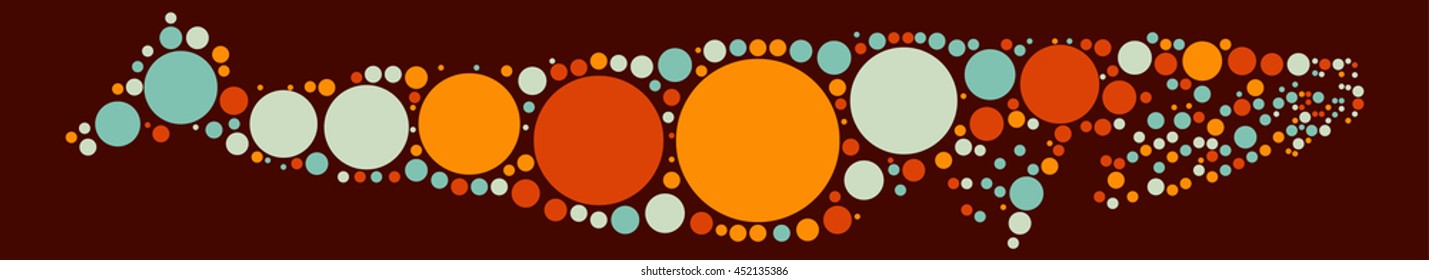 whale shape vector design by color point