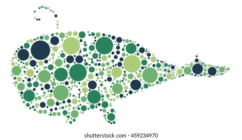 whale shape vector design by color point