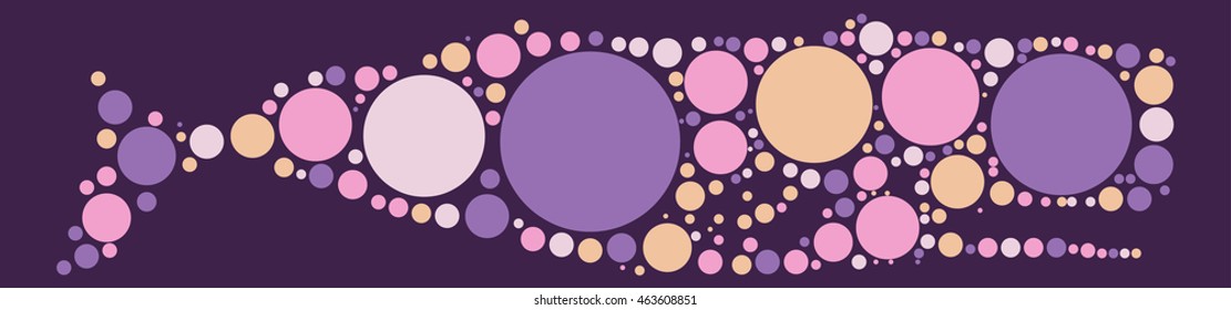 whale shape vector design by color point