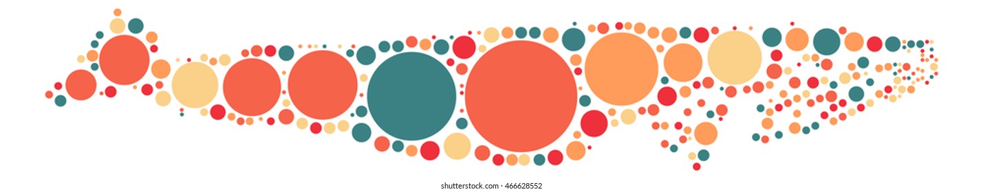 whale shape vector design by color point