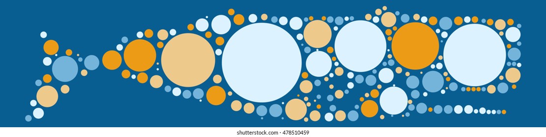 whale shape vector design by color point