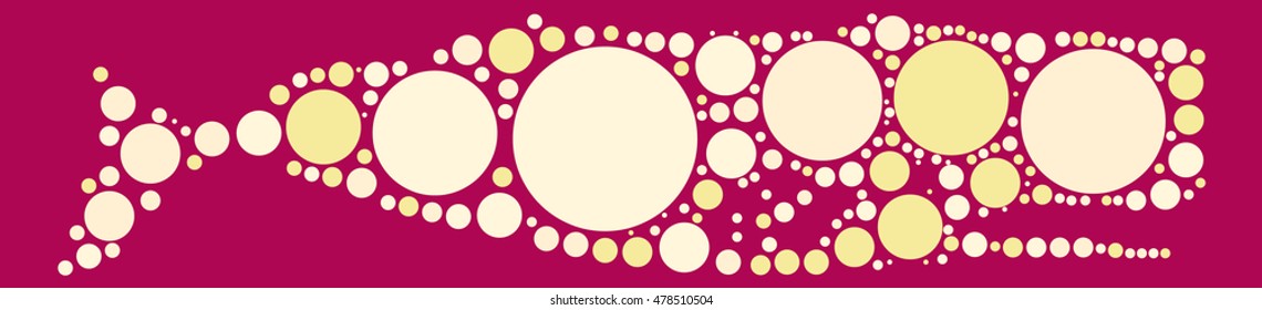 whale shape vector design by color point
