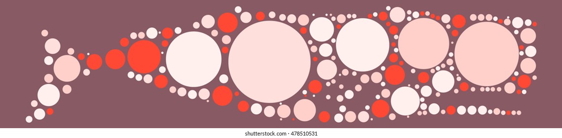 whale shape vector design by color point