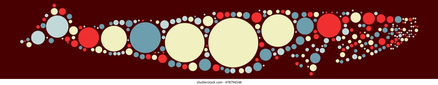whale shape vector design by color point