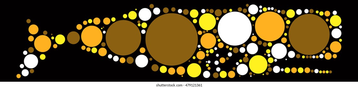 whale shape vector design by color point
