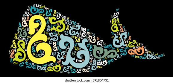 whale shape vector design illustration