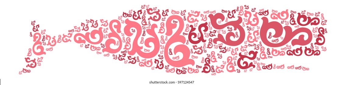 whale shape vector design illustration
