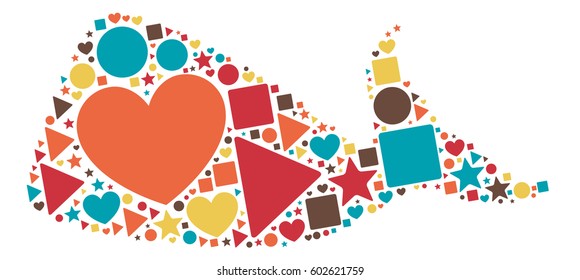 whale shape vector design illustration
