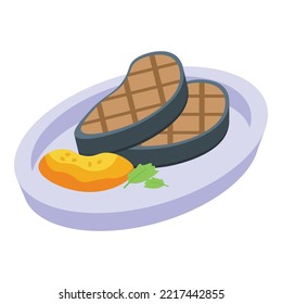 Whale shark bbq icon isometric vector. Fish sea. Ocean reef