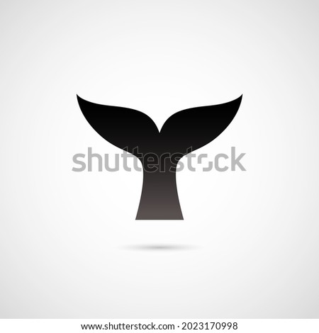 Whale, shark, fish tale vector icon. Fin of the fish illustrattion.