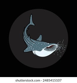 diseño de Vector de ilustración de tiburón ballena