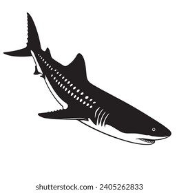 Whale Shark outlines and symbols. Dark level variety basic exquisite white foundation Whale Shark animal vector and silhouette icon.