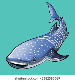 Whale shark sea animal vector illustration