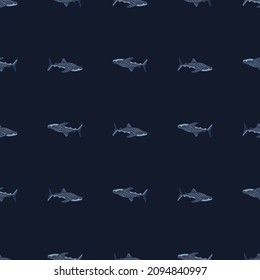 Patrón de tiburón ballena sin soldadura al estilo escandinavo. Fondo de animales marinos. Ilustración vectorial para niños con impresiones textiles divertidas, tela, carteles, telas de fondo y papel pintado.